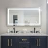 LED Bathroom Mirror 60x 32 Inch with lights; anti-Fog & Dimming Led Bathroom Vanity Mirror