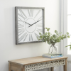 DecMode 25" Gray Metal Wall Clock