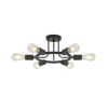 6 Light Modern Sputnik Lights Semi Flush Mount Ceiling Light Black Finished