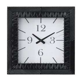 DecMode 12" Black Metal Wall Clock