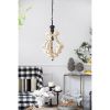 Farmhouse Chandeliar, Distressed White Pendant French Country Wood Chandelier for Living Room Foyer, Bulb Not Included