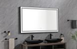 60*36 LED Lighted Bathroom Wall Mounted Mirror with High Lumen+Anti-Fog Separately Control