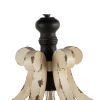 Farmhouse Chandeliar, Distressed White Pendant French Country Wood Chandelier for Living Room Foyer, Bulb Not Included