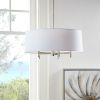 5-Light White Drum Shade Chandelier