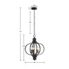 3-Light Metal Chandelier with Adjustable Chain