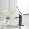 Waterfall Single Hole Single-Handle Low-Arc Bathroom Faucet With Pop-up Drain Assembly in Oil Rubbed Bronze