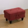 Red Flannel Living Room Sofa Set Ottoman