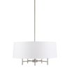 5-Light White Drum Shade Chandelier