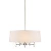 5-Light White Drum Shade Chandelier