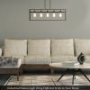 5-Lights Pendant Lamp with Iron Square Lamp Shade