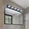 LED Modern Black Vanity Lights, 5-Lights Acrylic Matte Black Bathroom Vanity Lights Over Mirror