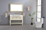 48 in. W x 30 in. H Oversized Rectangular Gold Framed LED Mirror Anti-Fog Dimmable Wall Mount Bathroom Vanity Mirror