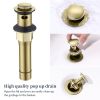 Bathroom Faucet Brushed Gold with Pop up Drain & Supply Hoses 2-Handle 360 Degree High Arc Swivel Spout Centerset 4 Inch Vanity Sink Faucet 4011B-NA