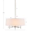 5-Light White Drum Shade Chandelier