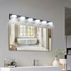 LED Modern Black 6-Light Vanity Lights Fixtures Over Mirror Bath Wall Lighting