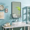 Wall Bathroom Mirror with Shelf Hooks Sturdy Metal Frame for Bedroom Living Room