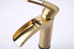 Bathroom Faucet Waterfall Bathroom Faucet Pop Up Drain Bathroom Sink Faucet,Faucet for Bathroom Sink,Single Handle Single Hole Bathroom Faucets