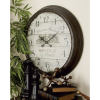 DecMode 28" Brown Metal Wall Clock with Bordeaux