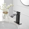 Waterfall Single Hole Single-Handle Low-Arc Bathroom Faucet With Pop-up Drain Assembly in Oil Rubbed Bronze