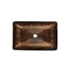 22.25" L -14.5" W -4 4-3/8 in. H Golden Handmade Glass Rectangle Vessel Bathroom Sink in Brown and  with Faucet and Pop-Up Drain in Matte Black