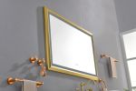 48 in. W x 30 in. H Oversized Rectangular Gold Framed LED Mirror Anti-Fog Dimmable Wall Mount Bathroom Vanity Mirror