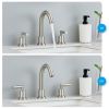 Bathroom Faucet 2 Handle Brushed Nickel Bathroom Sink Faucet Widespread 3 Hole 360° Swivel Spout Modern Sink Basin Faucets 8 inch