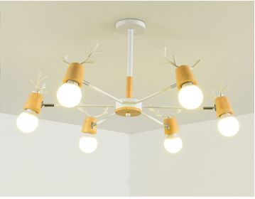 Modern Minimalist Ceiling Lamp Nordic Creative Antler Lamp (Option: 5W Warm Light Bulb-6 White Heads)