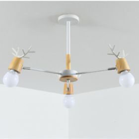 Modern Minimalist Ceiling Lamp Nordic Creative Antler Lamp (Option: 5W White Light Bulb-3 Heads White)