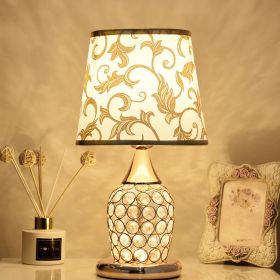 Crystal Table Lamp Ins Modern Bedroom Warm (Option: Phnom Penh Leaf B-Dimming switch-UK)