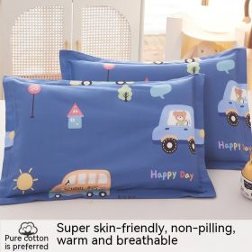 Cotton Children's Pillow Set For Sleep (Option: Baby Bus-30x50cm pair set)