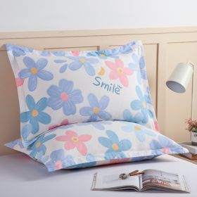 Pair Of Pure Cotton Pillowcases (Option: Shallow flower ripples-40cmX60cm)