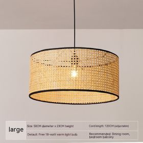 Japanese Rattan Ceiling Lamp Nordic Bedroom Dining Room (Option: Large Size)