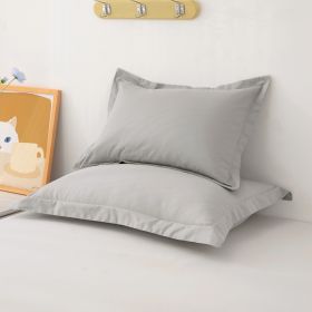 One Pair Of Pure Cotton Pillowcases For Single Person (Option: Minimalist grey-48cmX74cm)