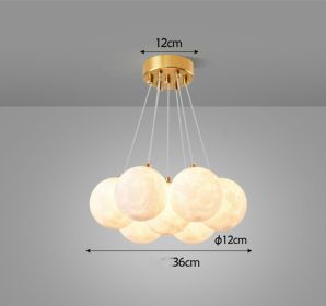 Nordic Modern Minimalist Creative Moon Bubble Living Room Chandelier (Option: 7heads moon 36CM-Tricolor dimming)