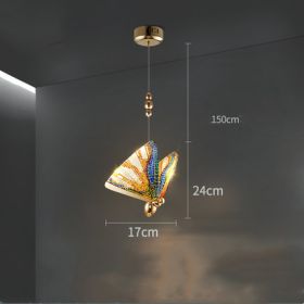 Butterfly Chandelier Bedside Enamelled Dining Hall Staircase (Option: Large and colorful-Tricolor light)