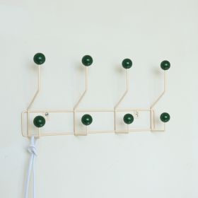 South Korea Coat And Cap Hook Decoration B & B Clothing Store Dessert Solid Cream Iron Hook (Option: Green 4 Hooks)