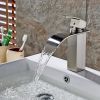 Waterfall showerhead bathroom faucet, single handle bathroom sink faucet