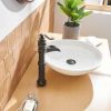 Waterfall Single Hole Single-Handle Vessel Bathroom Faucet With Pop-up Drain in Matte Black And Oil Rubbed Bronze