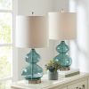 Ellipse Curved Glass Table Lamp, Set of 2