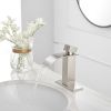 Waterfall Single Hole Single-Handle Low-Arc Bathroom Faucet With Pop-up Drain Assembly in Brushed Nickel