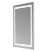 LED Lighted Bathroom Mirror, Horizontal/Vertical Wall Mounted Vanity Mirror with Light, Anti Fog, Dimmable Touch Sensor 5 Size