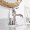 Waterfall Single Hole Single-Handle Low-Arc Bathroom Faucet With Pop-up Drain Assembly in Brushed Nickel