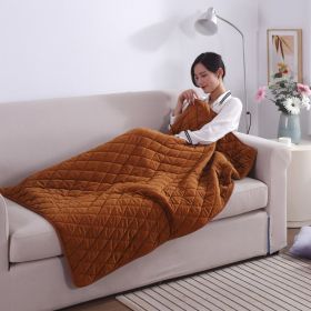 USB Shawl Warm Body Electric Heating Blanket 5v Low Voltage (Option: Brown-75x120 Without Zipper)